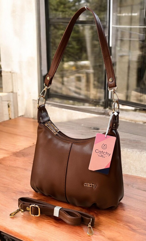 Trending leather sling bag shoulder crossbody bag with datachable strap